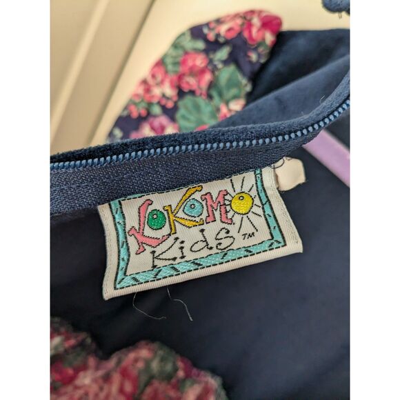 Vintage Kokomo Kids Floral and Velvety Dress - Size 10 - Blue, Pink, Green - Picture 7 of 9